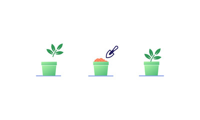 Set of icons about planting / gardening