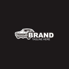Template of Muscle car logo, retro logo style, vintage logo. Perfect for all automotive industry.