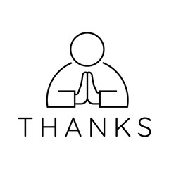 say thank you for appreciation respect in vector typography 