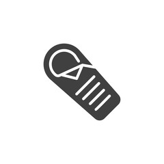 Climbing carabiner vector icon. filled flat sign for mobile concept and web design. Carabiner glyph icon. Symbol, logo illustration. Vector graphics