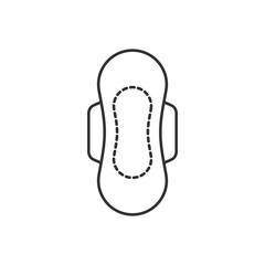 Menstrual hygiene pad icon isolated on white background. Women period symbol modern simple vector icon for website design, mobile app, ui. Vector Illustration