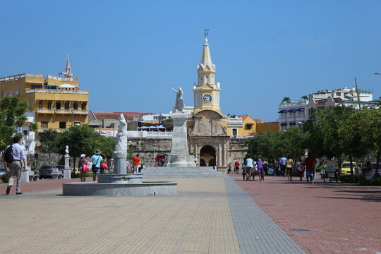 Clock tower in Cartagena, Colombia 