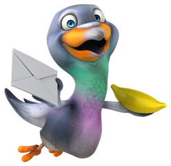 Fun pigeon - 3D Illustration