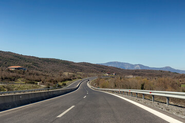 The Tripolis-Sparti national road (Greece, Peloponnese).