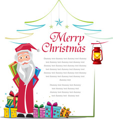 Christmas card with Santa Claus