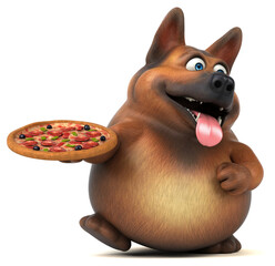 Fun german shepherd dog - 3D Illustration