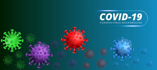 COVID-19. Coronavirus outbreak, Novel Coronavirus (2019-nCoV),  viral disease epidemic, 3D rendering of virus, organism illustration. White Background with realistic 3d virus cells. 3d illustration