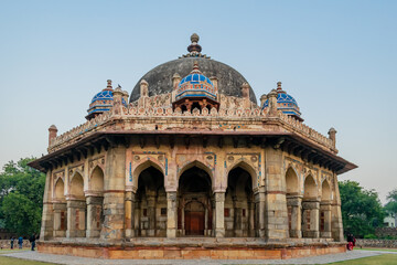Delhi, India; Feb, 2020 : a view of the Isa Khan's Tomb, Delhi, India