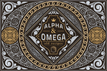 Vintage decorative ornate label design