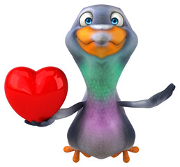 Fun pigeon - 3D Illustration