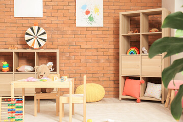 Interior of modern room in kindergarten