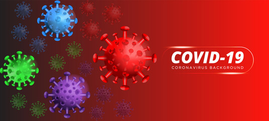 COVID-19. Coronavirus outbreak, Novel Coronavirus (2019-nCoV),  viral disease epidemic, 3D rendering of virus, organism illustration. White Background with realistic 3d virus cells. 3d illustration