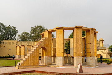 Jaipur, Rajasthan, India; Feb, 2020 : a sundial in Jantar Mantar, Jaipur, Rajasthan, India