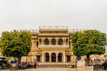 Jaipur, Rajasthan, India; Feb, 2020 : architecture of the City Palace, Jaipur, Rajasthan, India