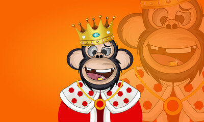 Funny monkey king cartoon design. Anyone can use This Design Easily.