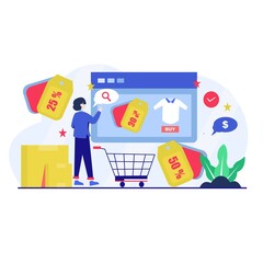 market place in flat design 