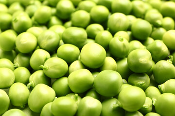 Tasty fresh peas as background