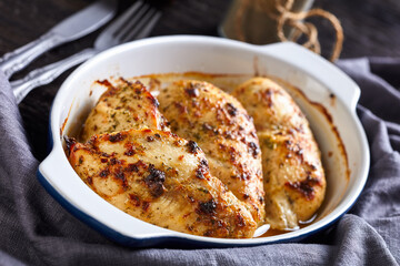 oven baked juicy and spicy chicken breasts