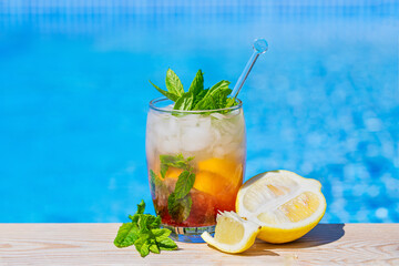 A fresh summer drink by the pool