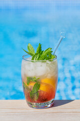 A fresh summer drink by the pool