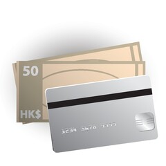 hong kong currency with bank card