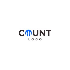 Wordmark logo design of count on white background colours - EPS10 - Vector.