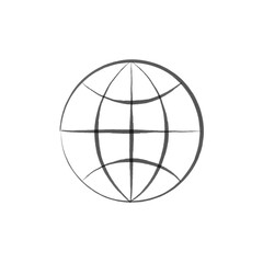 Globe hand drawn earth on white background. World in doodles style. Environment doodle design for earth day. Stock vector illustration isolated on white background.