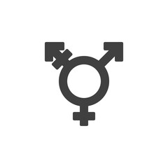 Transgender vector icon. filled flat sign for mobile concept and web design. Transgender sex glyph icon. Symbol, logo illustration. Vector graphics