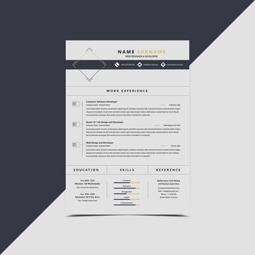 Minimalist Resume CV curriculum vitae Template For interview