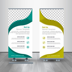 Roll-up for exhibitions, seminar,conference. Universal stand for Marketing.