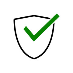 Shield and check mark icon