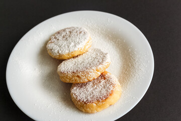 Freshly baked cottage cheese pancake.