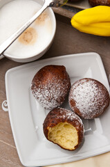 Fat Thursday homemade donuts on a plate, delicious Polish sweet food