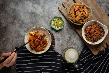 Baked Fish with Sauce Asian Seafood Concept.