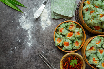 Stuffed Beans with Pork and Salted Eggs Asian cuisine.