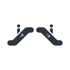 Escalator going up and down Information signal icon with arrow. Stock vector illustration isolated on white background.