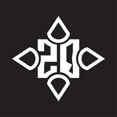 ZQ Logo monogram with four cone rounded by the shape design template