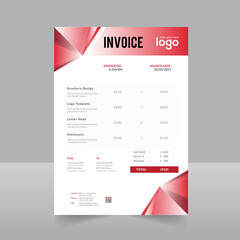 Professional invoice template design in minimal style.	