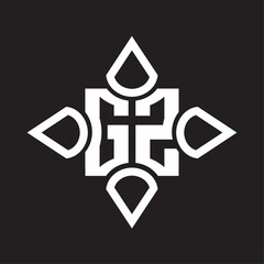GZ Logo monogram with four cone rounded by the shape design template