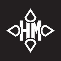 HM Logo monogram with four cone rounded by the shape design template