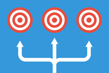 three different target same time, vector business concept