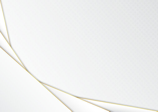 Modern luxury gold metallic and white abstract backgroud design overlap layer style