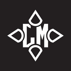 LM Logo monogram with four cone rounded by the shape design template