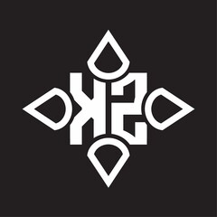 KZ Logo monogram with four cone rounded by the shape design template