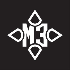 ME Logo monogram with four cone rounded by the shape design template