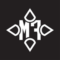 MF Logo monogram with four cone rounded by the shape design template