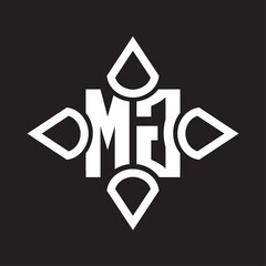 MG Logo monogram with four cone rounded by the shape design template