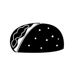 tacos icon on white background. street fast food sign. taco with tortilla shell mexican lunch symbol.