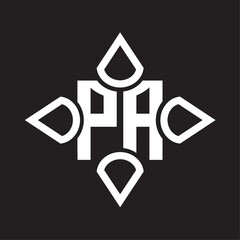 PA Logo monogram with four cone rounded by the shape design template