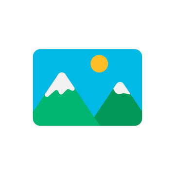 Picture flat icon isolated on white background. Vector illustration.